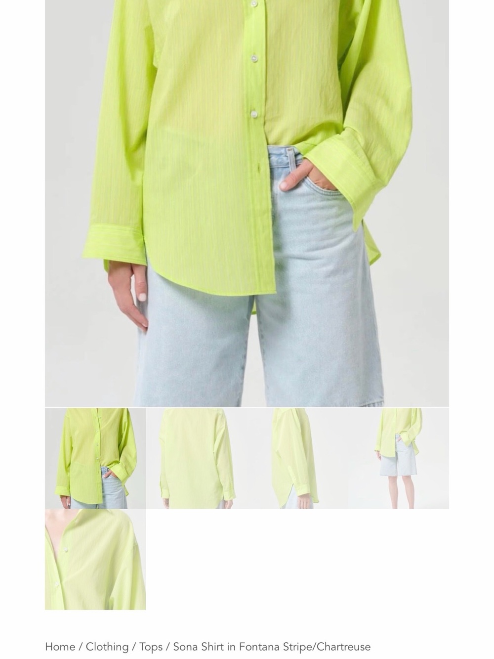 Agolde Sona Top in Chartreuse.
